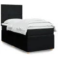 cadre de lit avec matelas Noir 100x200 cm Tissu