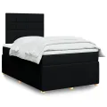 cadre de lit avec matelas noir 120x190 cm tissu