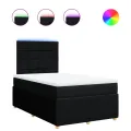cadre de lit avec matelas noir 120x190 cm tissu