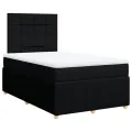 cadre de lit avec matelas noir 120x190 cm tissu