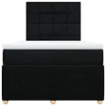 cadre de lit avec matelas noir 120x190 cm tissu