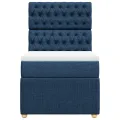 cadre de lit avec matelas Bleu 90x200 cm Tissu