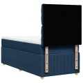 cadre de lit avec matelas Bleu 90x200 cm Tissu