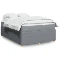 cadre de lit avec matelas Gris clair 140x200cm Tissu