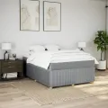 cadre de lit avec matelas Gris clair 140x200cm Tissu
