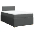 cadre de lit avec matelas Gris foncé 120x200cm Tissu