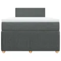 cadre de lit avec matelas Gris foncé 120x200cm Tissu