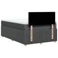 cadre de lit avec matelas Gris foncé 120x200cm Tissu