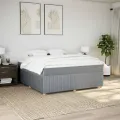 cadre de lit avec matelas Gris clair 180x200cm Tissu