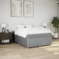 cadre de lit avec matelas Gris clair 160x200cm Tissu