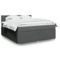 cadre de lit avec matelas Gris foncé 180x200cm Tissu