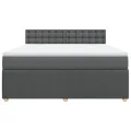 cadre de lit avec matelas Gris foncé 180x200cm Tissu