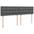 cadre de lit avec matelas Gris foncé 180x200cm Tissu