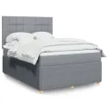 cadre de lit avec matelas Gris clair 160x200cm Tissu