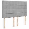 cadre de lit avec matelas Gris clair 160x200cm Tissu