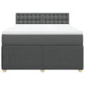 cadre de lit avec matelas Gris foncé 140x200cm Tissu