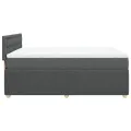 cadre de lit avec matelas Gris foncé 140x200cm Tissu
