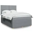 cadre de lit avec matelas Gris clair 160x200cm Tissu