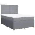 cadre de lit avec matelas Gris clair 160x200cm Tissu
