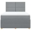cadre de lit avec matelas Gris clair 160x200cm Tissu