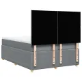 cadre de lit avec matelas Gris clair 160x200cm Tissu