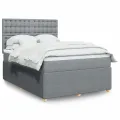 cadre de lit avec matelas Gris clair 160x200cm Tissu