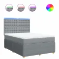 cadre de lit avec matelas Gris clair 160x200cm Tissu