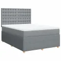 cadre de lit avec matelas Gris clair 160x200cm Tissu