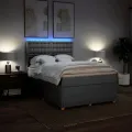 cadre de lit avec matelas Gris clair 160x200cm Tissu