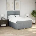 cadre de lit avec matelas Gris clair 160x200cm Tissu