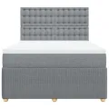 cadre de lit avec matelas Gris clair 160x200cm Tissu