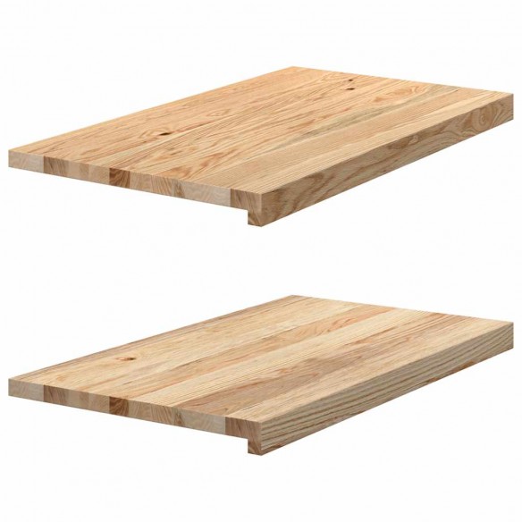 Appuis de fenêtre 2 pcs non traité 70x40x2 cm bois chêne massif