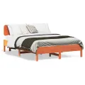 Cadre de lit sans matelas cire marron 140x200cm bois pin massif