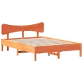 Cadre de lit sans matelas cire marron 140x200cm bois pin massif