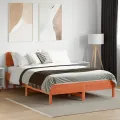 Cadre de lit sans matelas cire marron 140x200cm bois pin massif
