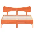 Cadre de lit sans matelas cire marron 140x200cm bois pin massif