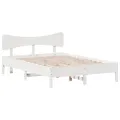 Cadre de lit sans matelas blanc 120x200 cm bois de pin massif