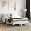 Cadre de lit sans matelas blanc 120x200 cm bois de pin massif