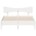 Cadre de lit sans matelas blanc 120x200 cm bois de pin massif