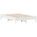 Cadre de lit sans matelas blanc 120x200 cm bois de pin massif