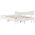 Cadre de lit sans matelas blanc 120x200 cm bois de pin massif