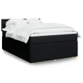 cadre de lit avec matelas Noir 140x200 cm Tissu
