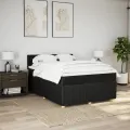 cadre de lit avec matelas Noir 140x200 cm Tissu