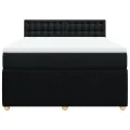 cadre de lit avec matelas Noir 140x200 cm Tissu