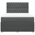 cadre de lit avec matelas Gris foncé 140x190cm Tissu