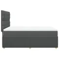cadre de lit avec matelas Gris foncé 140x190cm Tissu