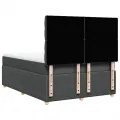 cadre de lit avec matelas Gris foncé 140x190cm Tissu