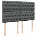 cadre de lit avec matelas Gris foncé 140x190cm Tissu