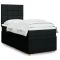 cadre de lit et matelas Noir 80x200 cm Tissu