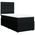 cadre de lit et matelas Noir 80x200 cm Tissu